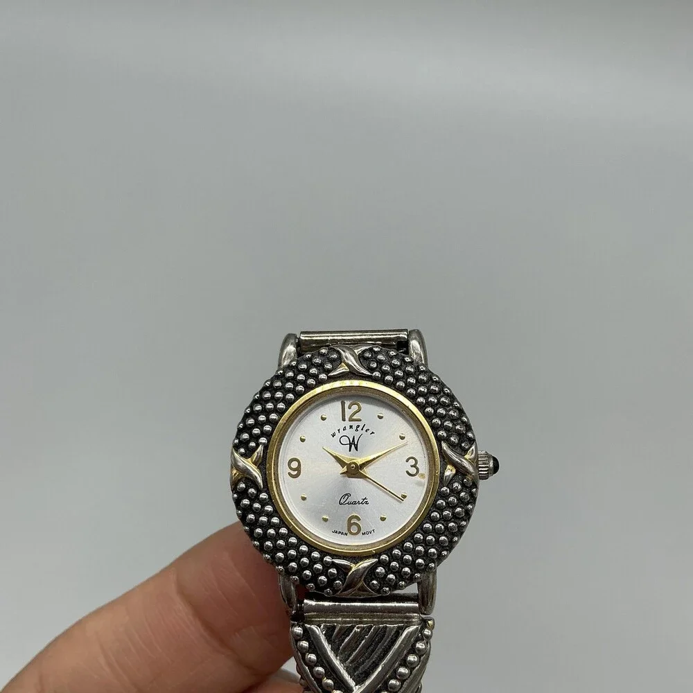 Wrangler Womens Watch 25mm Silver Gold Two Tone Expansion Bracelet New Battery
